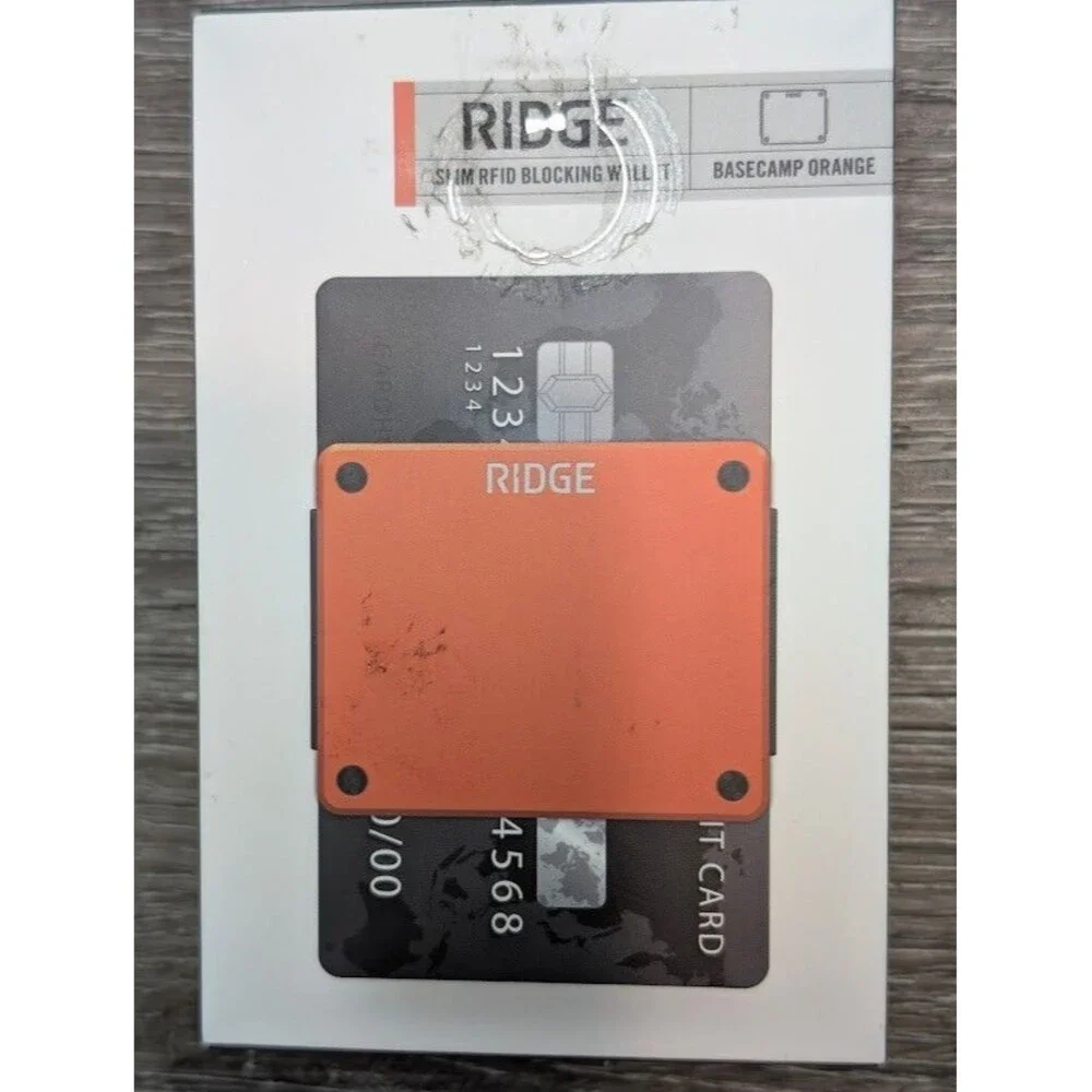 Ridge Lite Minimalist Wallet Basecamp Orange Aluminum RFID Slim EDC New Box